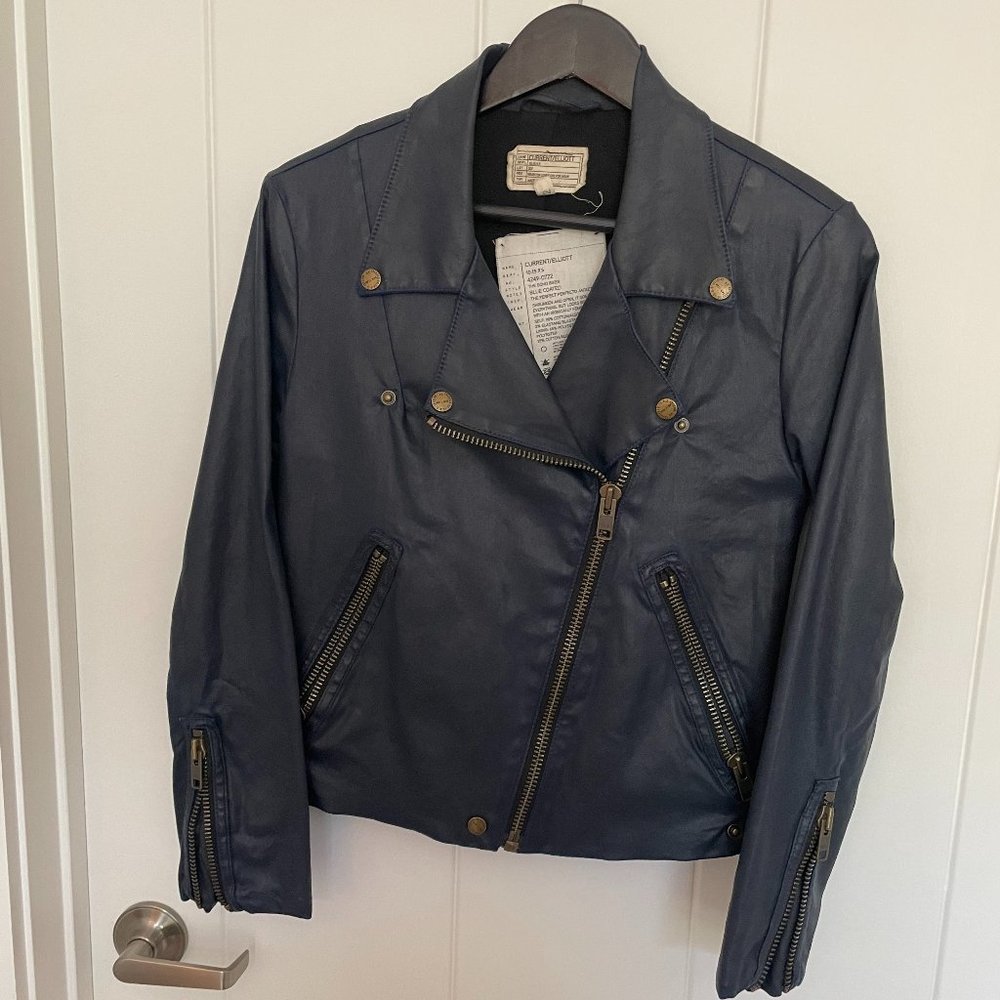 Current Elliott - Soho Moto Jacket - Navy Blue - Size M (2)